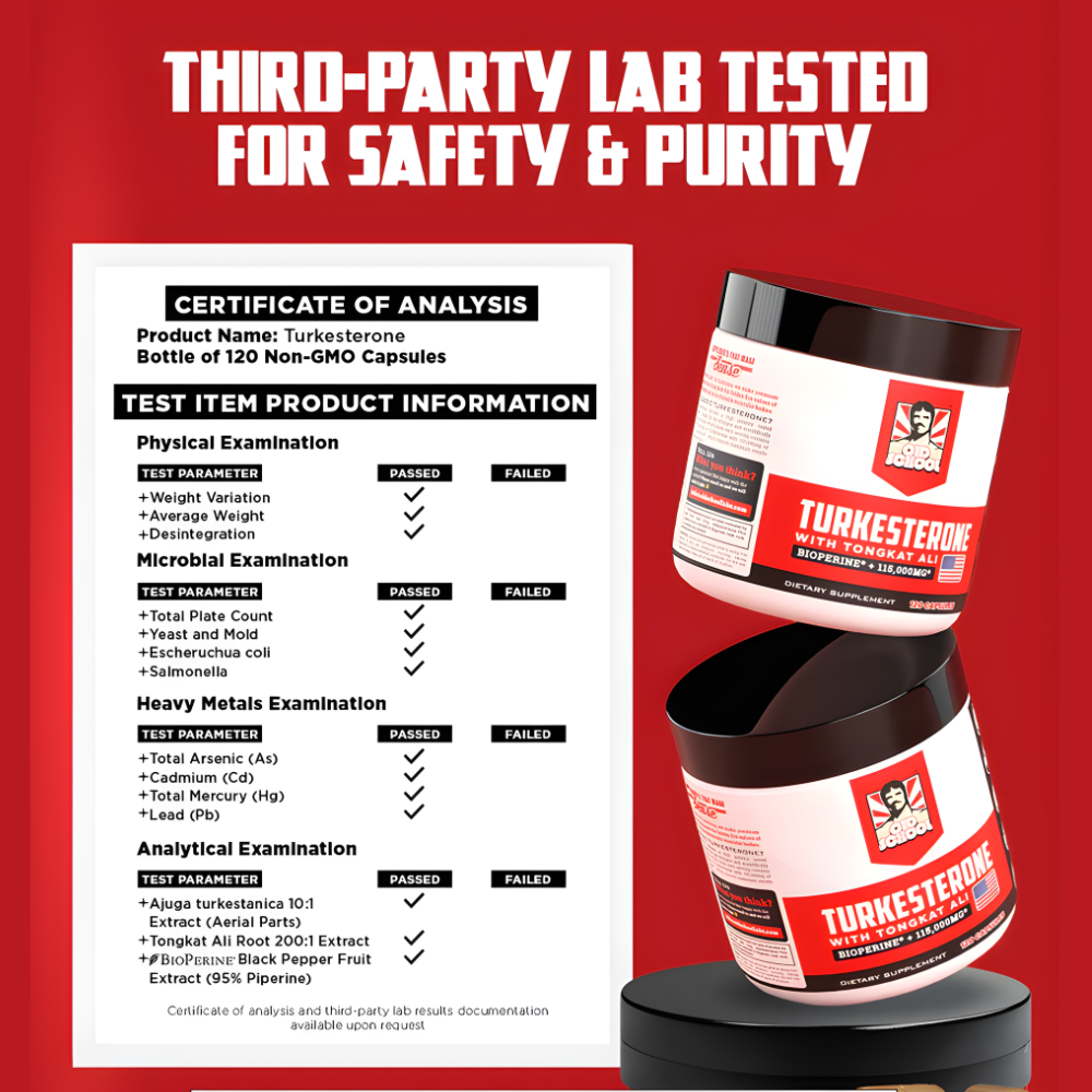 Suplemento Turkesterone™ 120 Capsulas: Potencia Natural con Tongkat Ali y Bioperine®